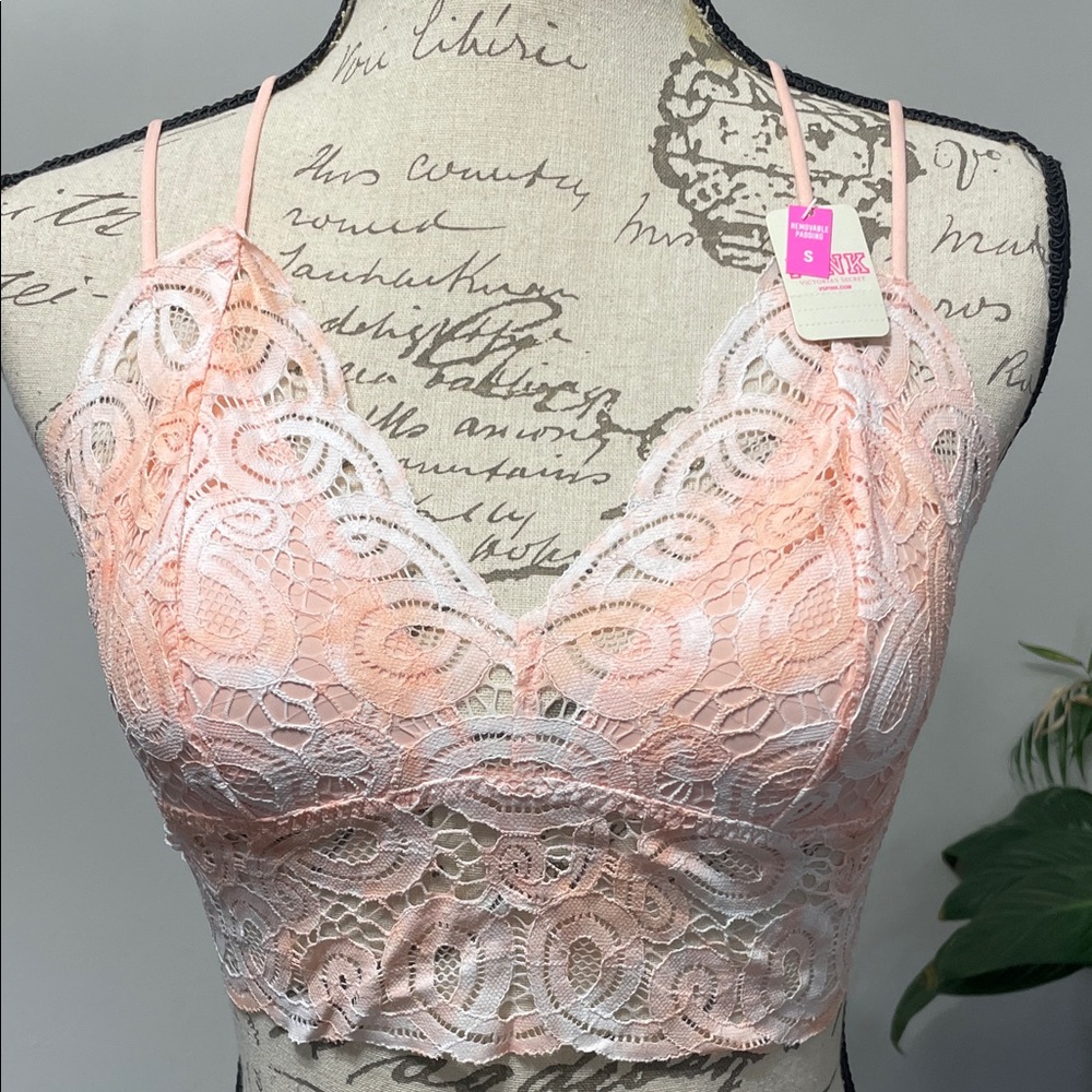 Victoria's Secret Pink and Cream Lace Bralette